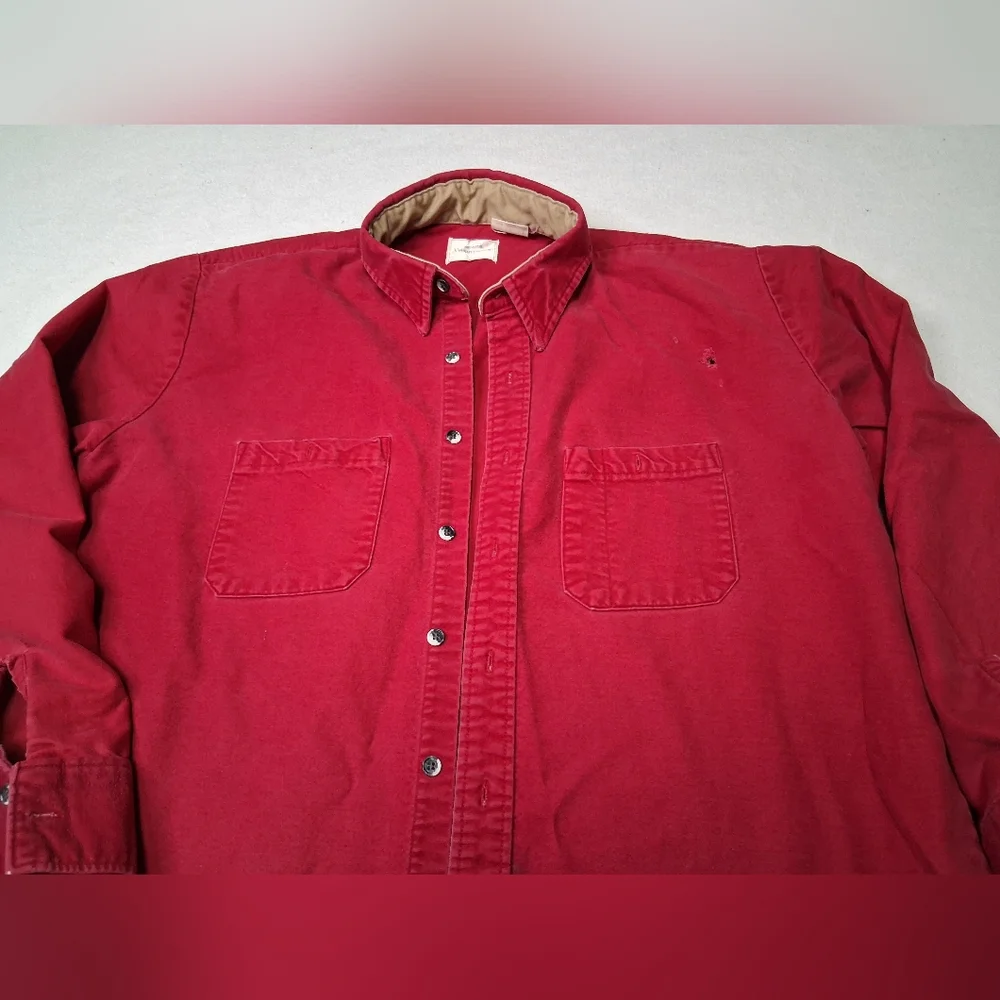 Sears Wearmaster Vintage Men's Red Button-Front Casual Shirt - Picture 4 of 8